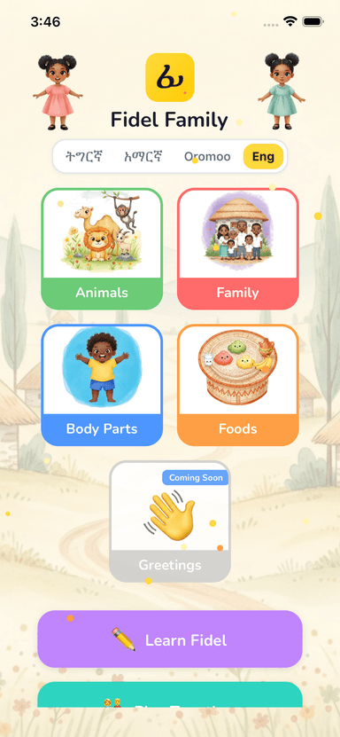 Home screen with content packs